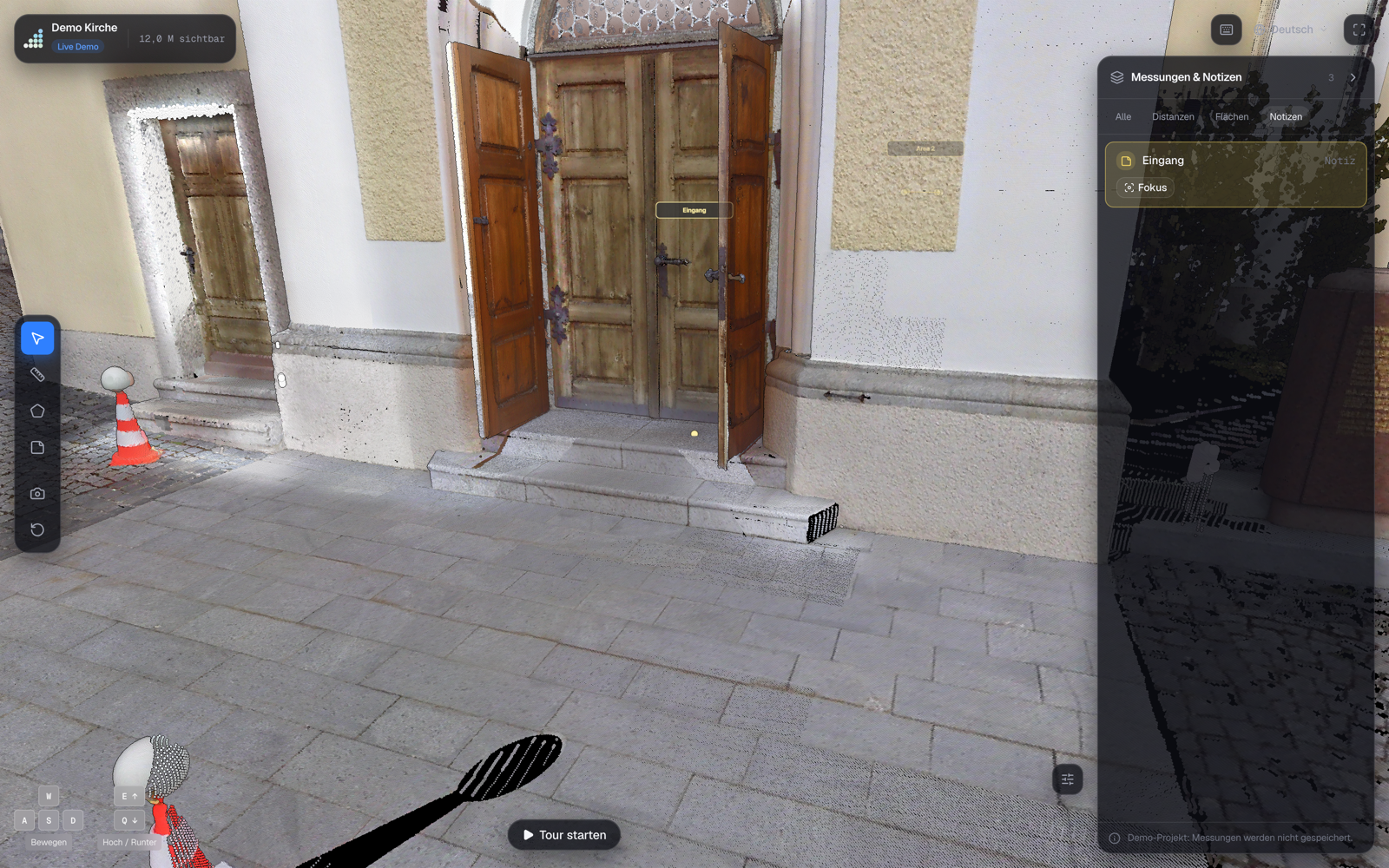 Annotationen und Markierungen im 3D-Scan